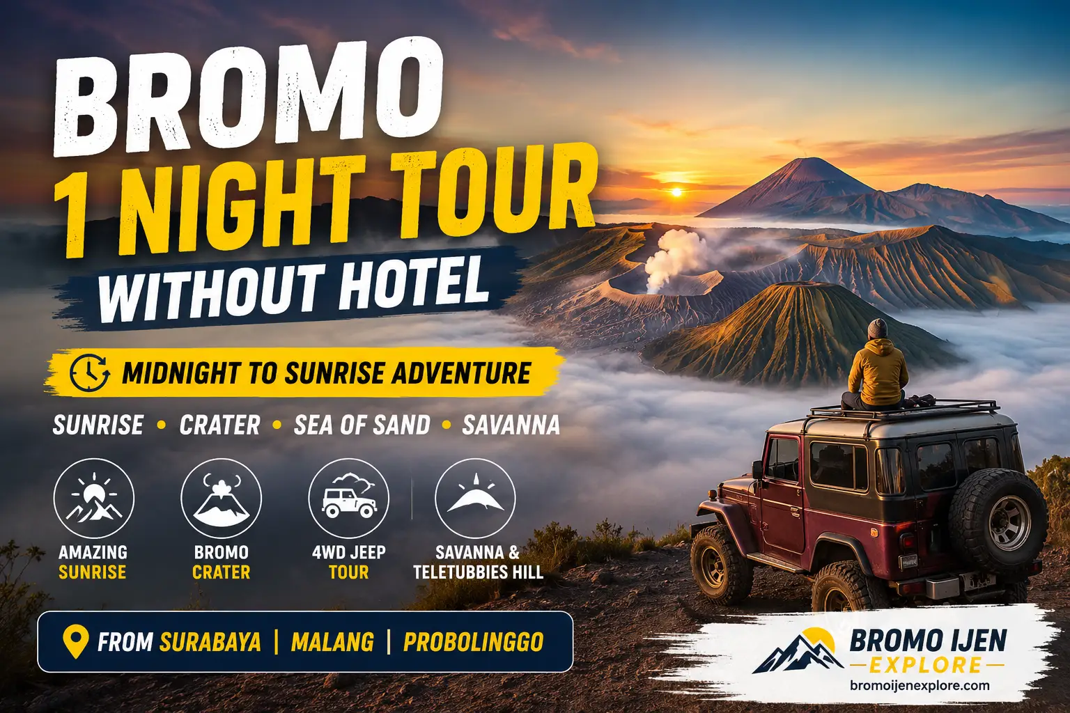 bromo midnight tour without hotel